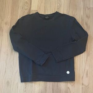 A.P.C. Men's Dark Navy Crewneck Sweatshirt - Size Small